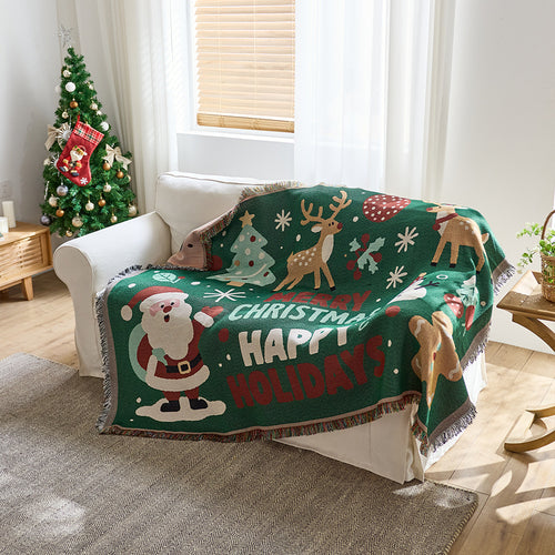 Festive Holiday Themed Throw Blanket