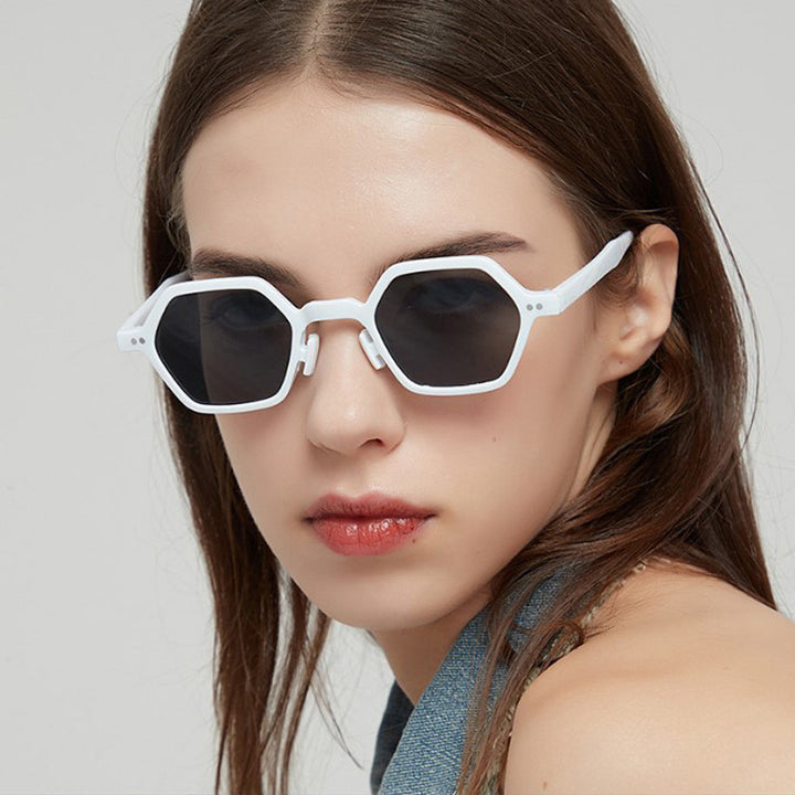 Women's hexagonal sunglasses with transparent frame Bowlift