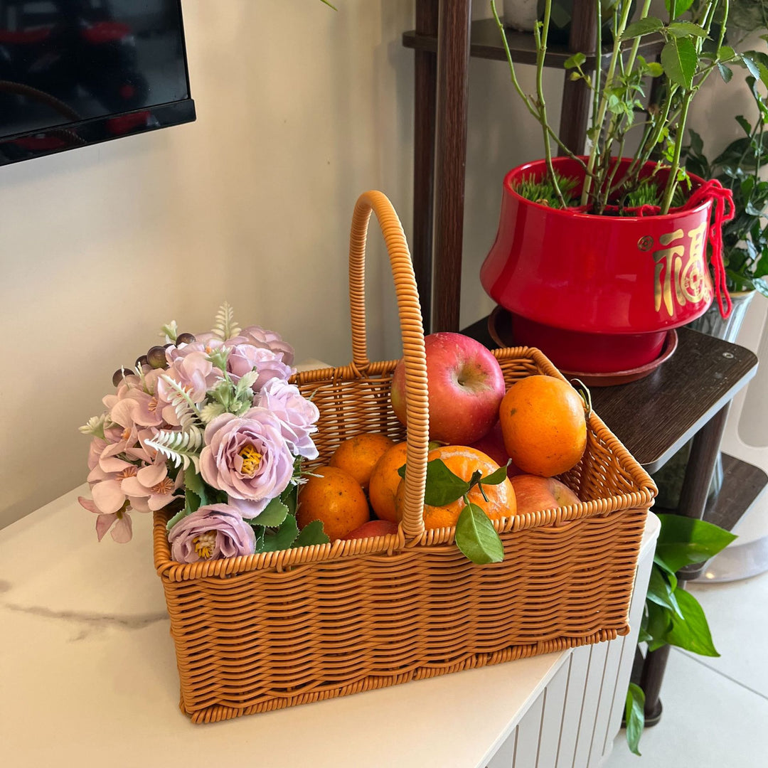 Women Handwoven Basket with Elegant Handle Bowlift
