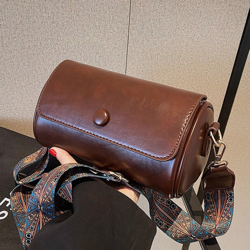 Retro Leather Crossbody Bag Bowlift