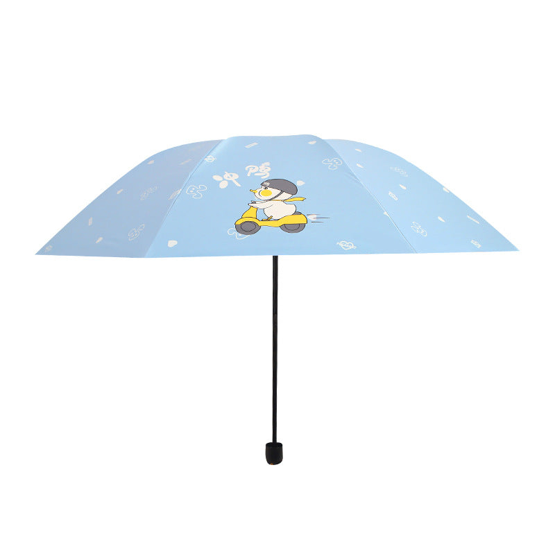 Women’s Folding Umbrella with Playful Animal Design Bowlift