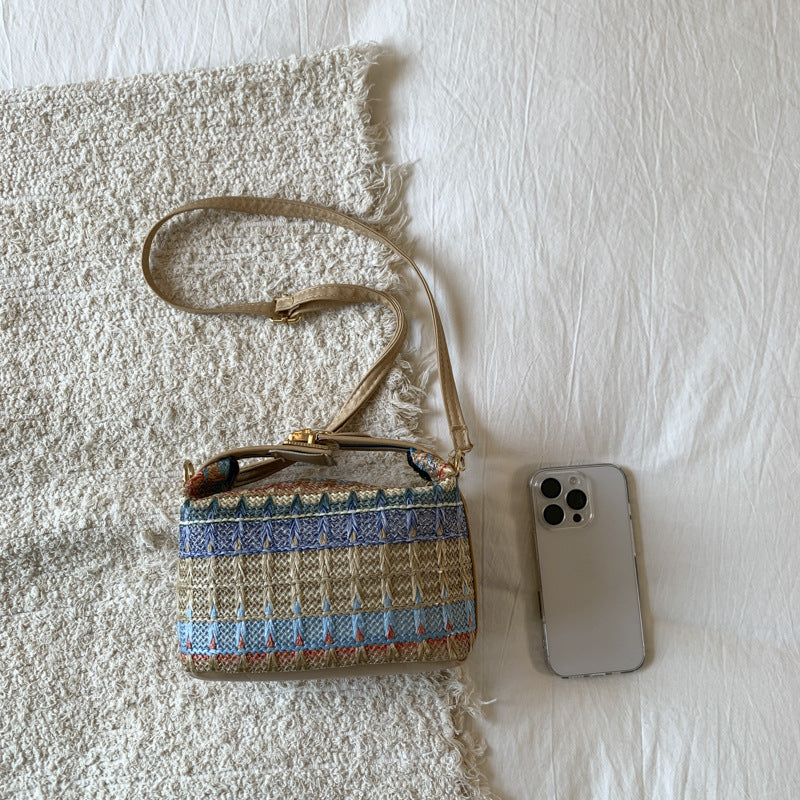 Textured Handwoven Mini Crossbody Bag Bowlift