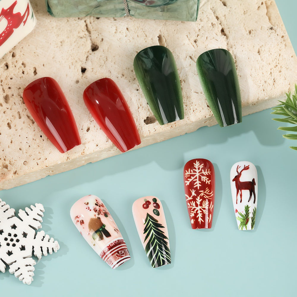 Artificial nails with festive Christmas designs Bowlift