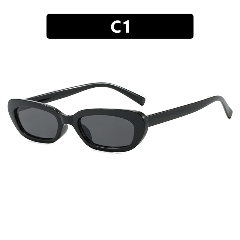 Women's trendy cat-eye sunglasses with transparent plastic frame and UV protection Bowlift