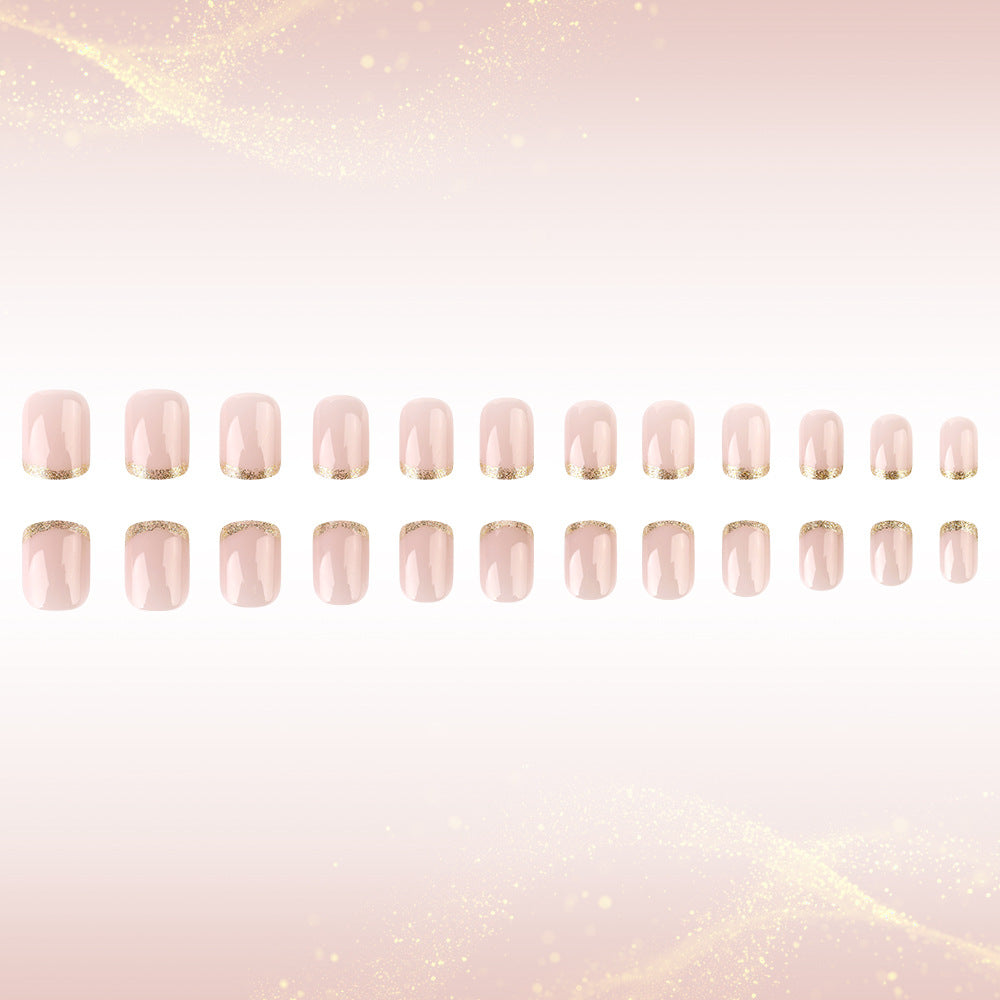 Premium Glossy French Tip Press-On Nails Bowlift