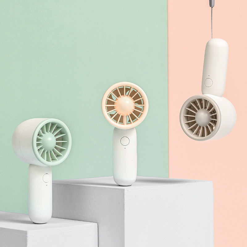 Unisex mini compact pocket fan with rechargeable battery, one-button operation and quiet DC motor Bowlift