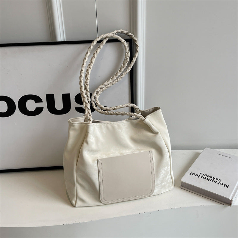 Fashionable Braided Handle Tote Bag Bowlift