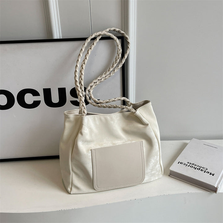 Fashionable Braided Handle Tote Bag Bowlift