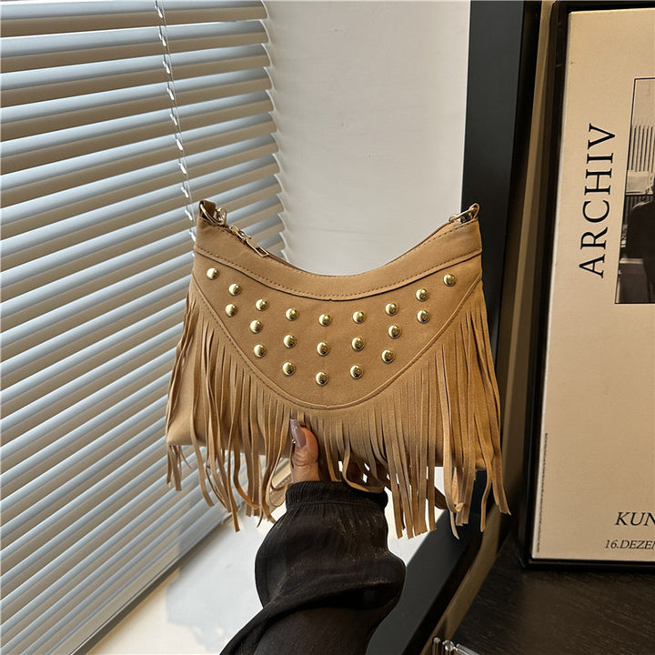 Bohemian Fringe Detail Crossbody Bag Bowlift