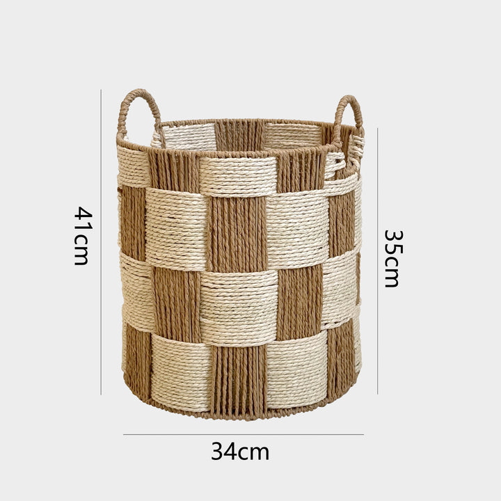 Handcrafted storage basket with carry handles Bowlift