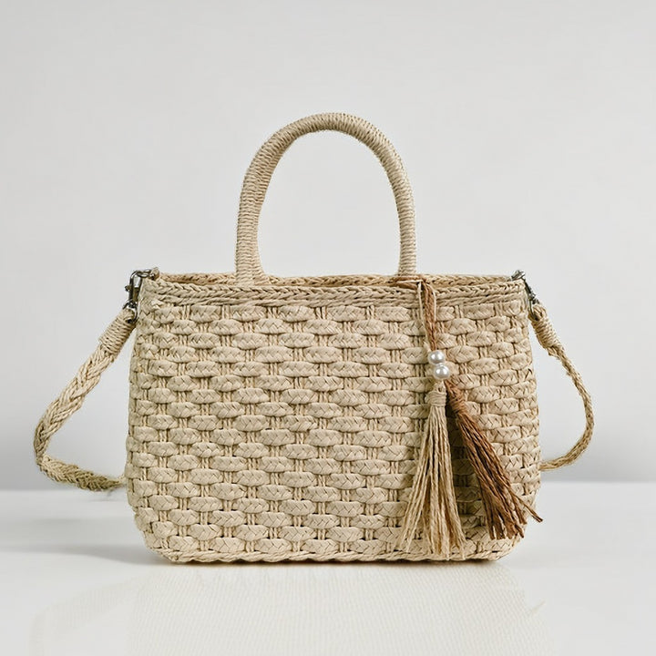 Woven Handbag with Drawstring Bowlift