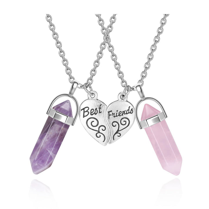 Best Friends Crystal Pendant Necklace Bowlift