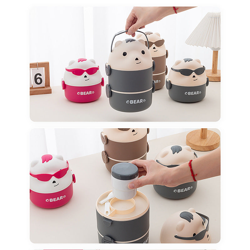 Cute Bear-Themed Portable Snack Container
