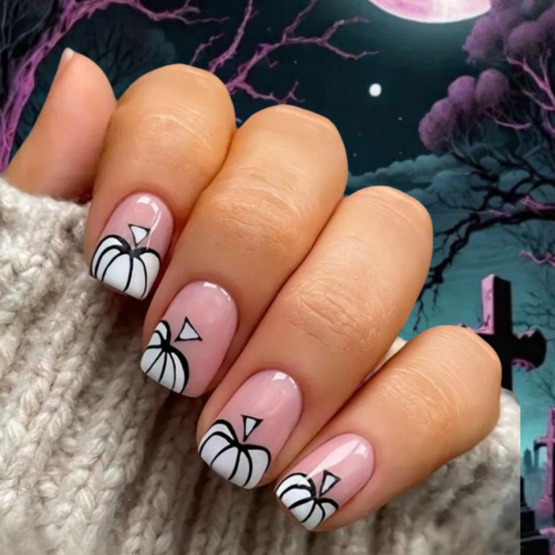 Artistic Halloween-Themed Press-On Nail Set Bowlift 1787225300