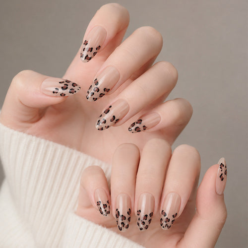 Artistic Leopard-Patterned Press-On Nails Bowlift