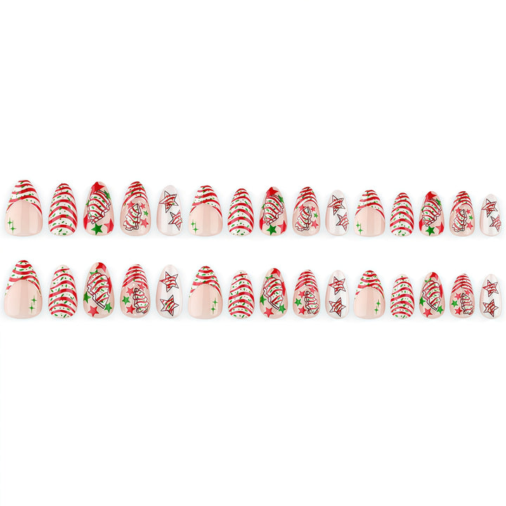 Festive artificial nails with Christmas motifs Bowlift