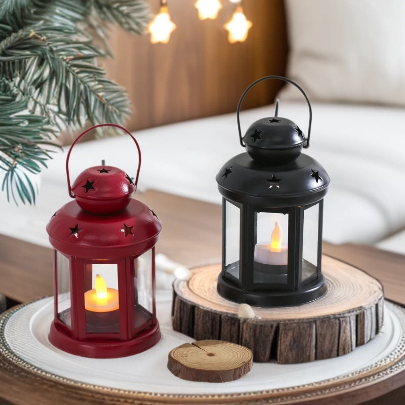 Mini Vintage Metal Star-Cut Tea Light Lantern Bowlift