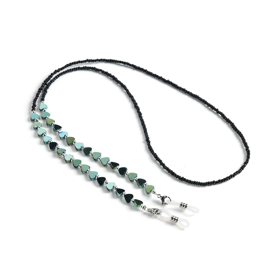 Heart-Shaped Beaded Eyewear Chain Bowlift