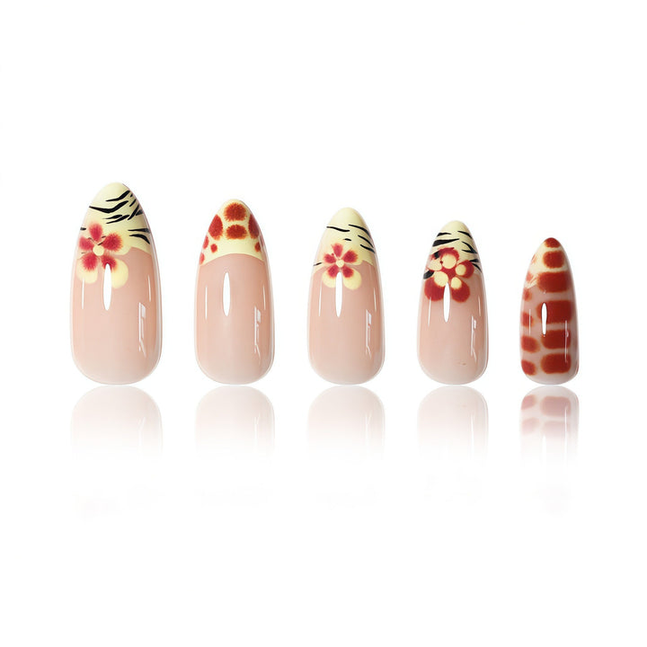 Artistic Floral Press-On Nail Set Bowlift 1787368887