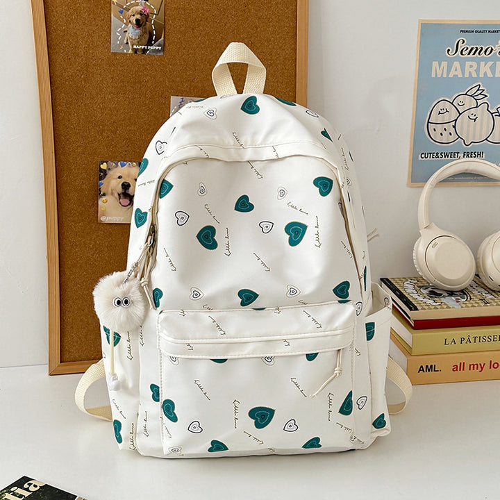 Playful Heart-Patterned Backpack