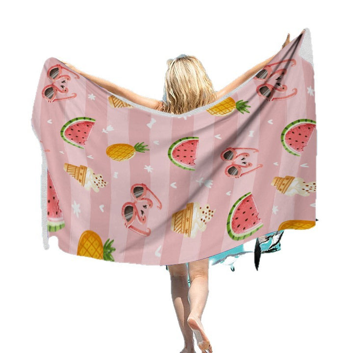 Beach towel with exotic palm pattern and soft microfiber quality Bowlift