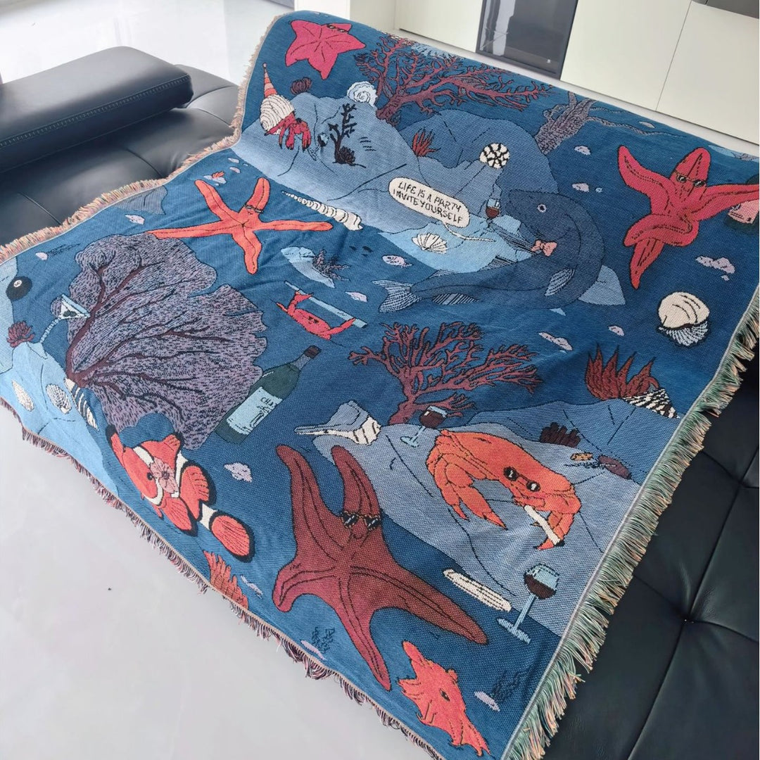 Artistic Jacquard Throw Blanket