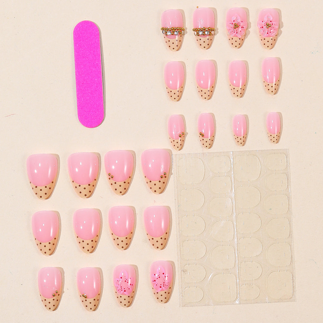 Floral Accent Gel Nail Art Bowlift