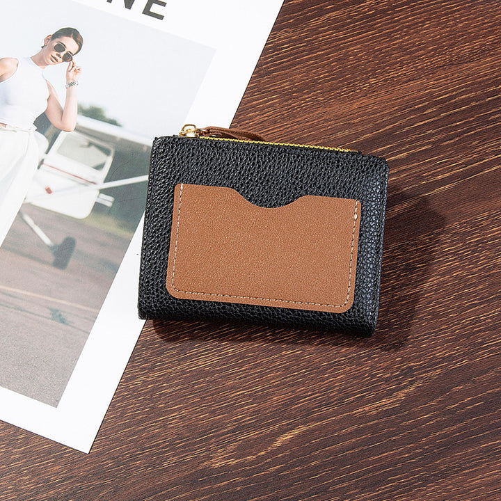Compact Textured Zipper Wallet Bowlift