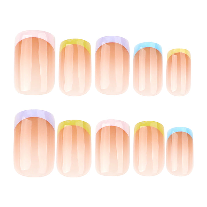 Creative nail extensions with colorful French tip Bowlift