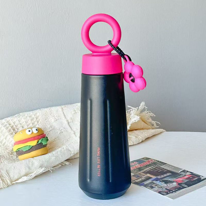 Ladies stylish water bottle with practical carry handle Bowlift