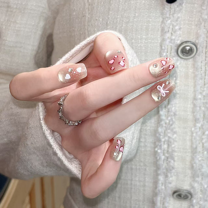 Premium Glittering Press-On Nail Extensions Bowlift