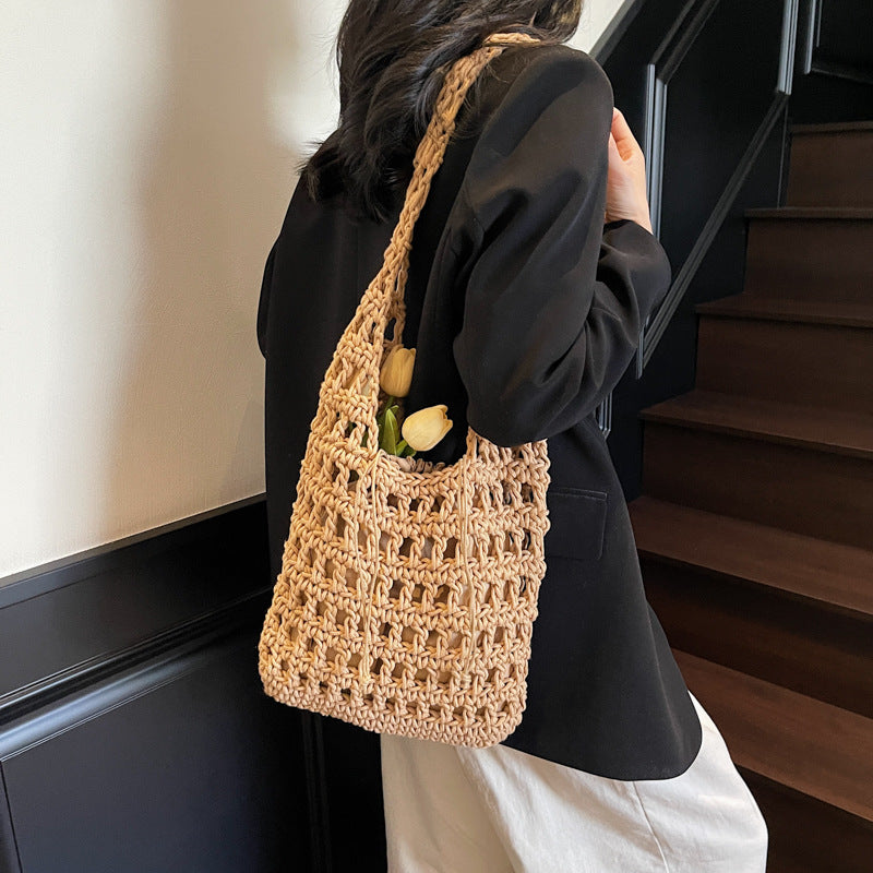 Fashionable Crocheted Tote Bag Bowlift