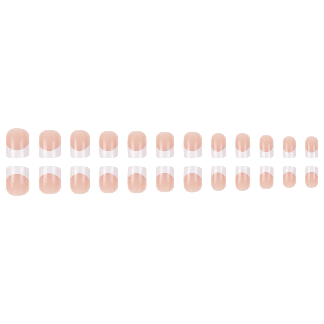 Elegant French Tip Press-On Nail Art Bowlift