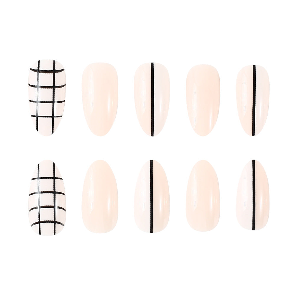 Elegant Geometric Press-On Nail Art Bowlift