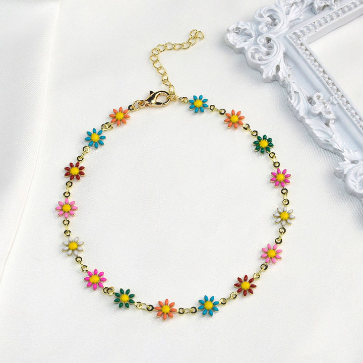Colorful Floral Chain Bracelet Bowlift