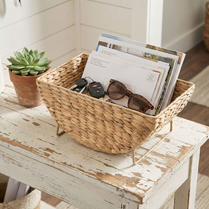 Decorative basket for storing blankets and magazines Bowlift