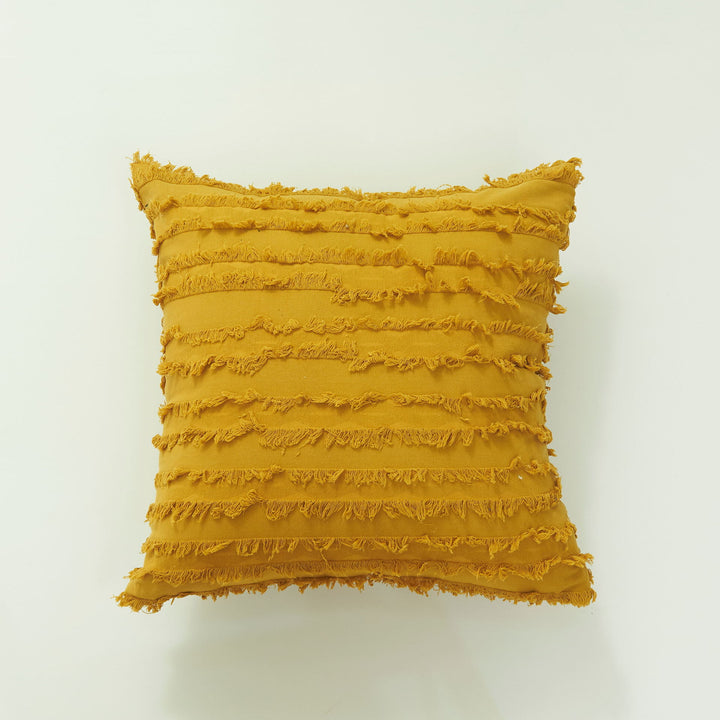 Textured Fringed Throw Pillow