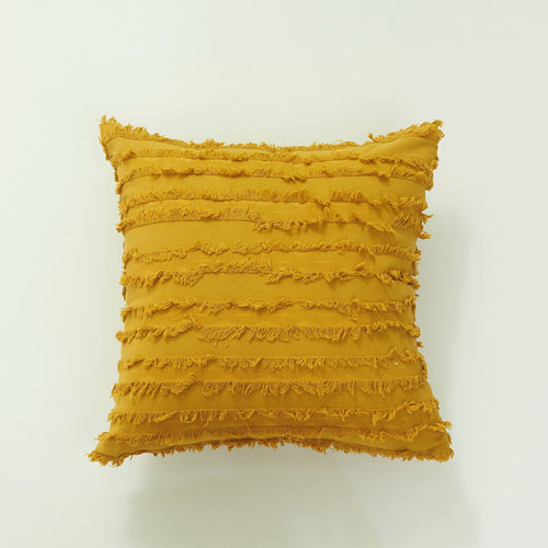 Textured Fringed Throw Pillow