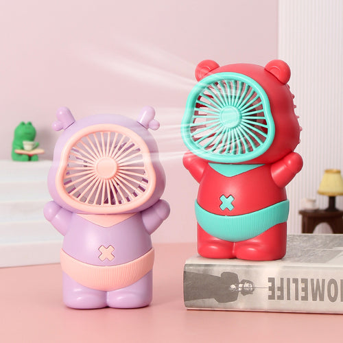 Unisex Portable Mini Fan in playful Bear Design Bowlift