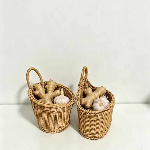 Handwoven Natural Storage Basket Bowlift