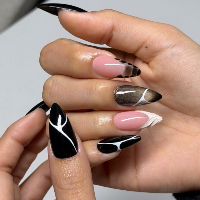 Artistic Almond-Shaped Nail Art Bowlift