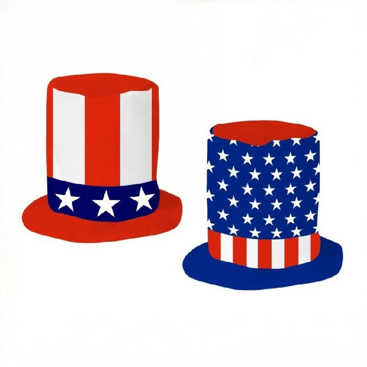 Independence Day oversized novelty top hat with flexible foam core and adjustable elastic chin strap Bowlift
