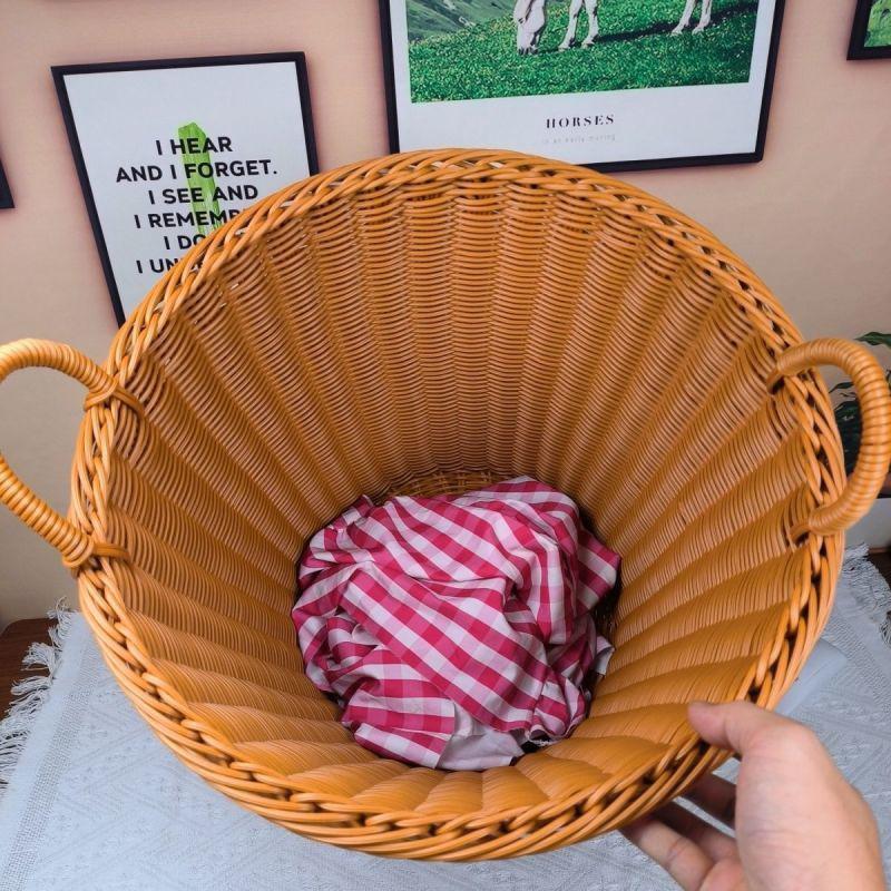 Large Decorative Woven Storage Bin Bowlift