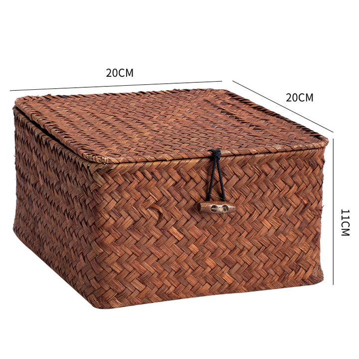 Handwoven Storage Box with Lid Bowlift