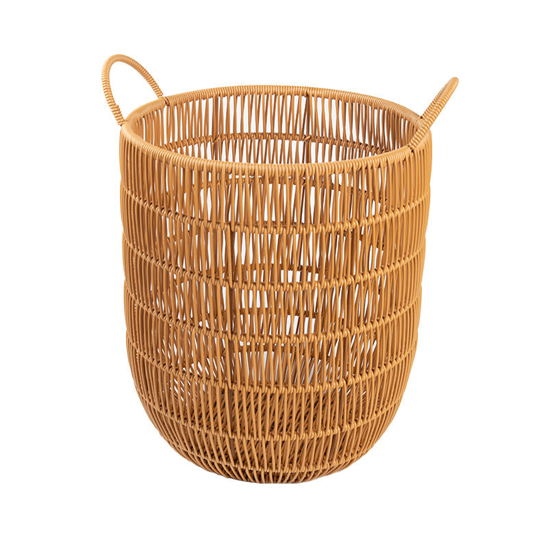 Women's Round Storage Basket with Practical Side Handles Bowlift