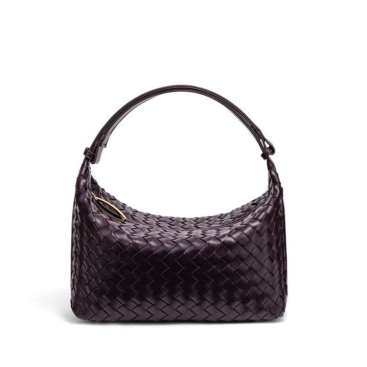 Woven Leather Handbag Bowlift