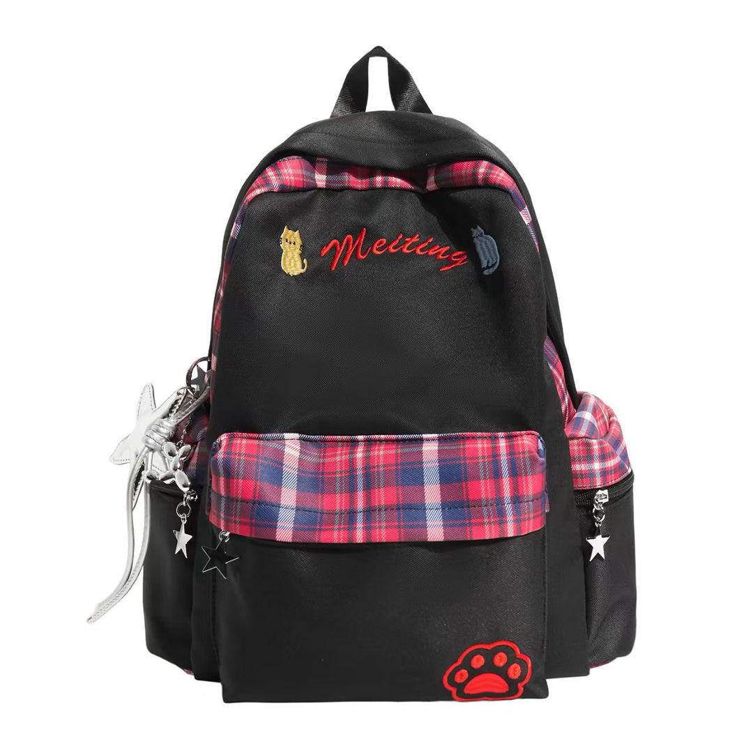 Embroidered Casual School Backpack Bowlift