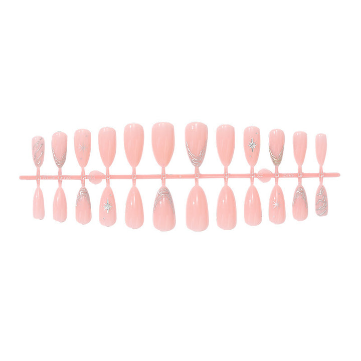 Creative Nail Art Set with Delicate Flower and Glitter Accents Bowlift