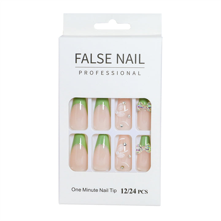 Decorative Press-On Nail Set with 3D Accents Bowlift