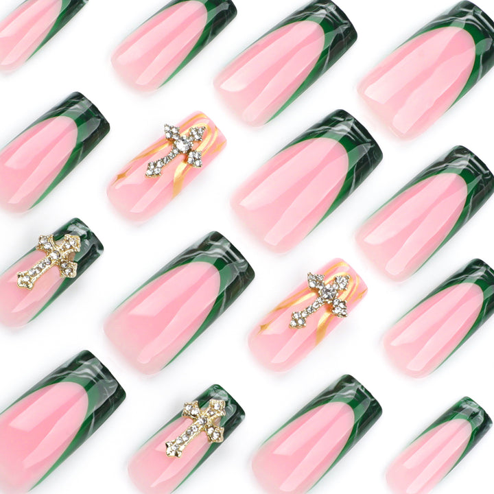 Artful Nail Extensions with Luxurious Decorative Design Bowlift